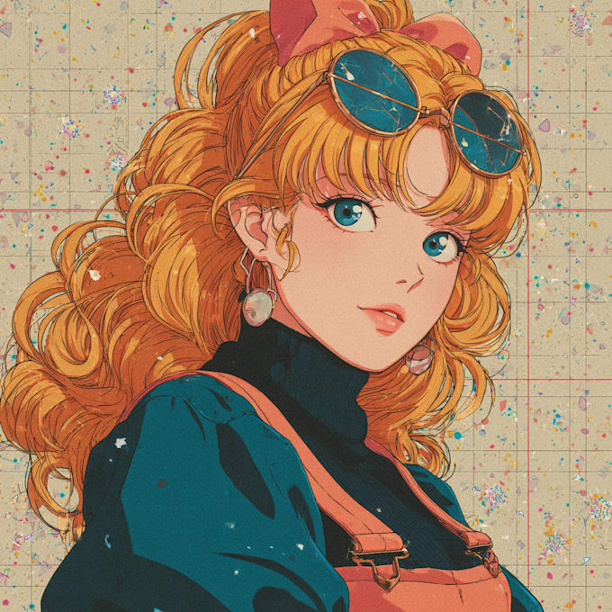 80s Computer Pfp Draw anime art illustration in vintage 80s retro styleart for oc, pfp ...