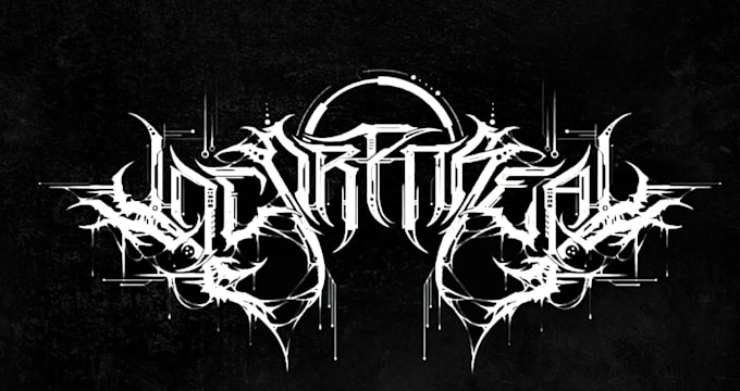design a technical death metal or progressive metal logo