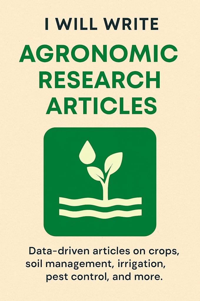 write professional agriculture research reports and feasibility studies