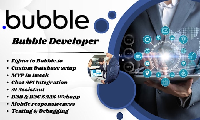 build bubble io, bubble app bubble mvp bubble saas as bubble io developer, adalo