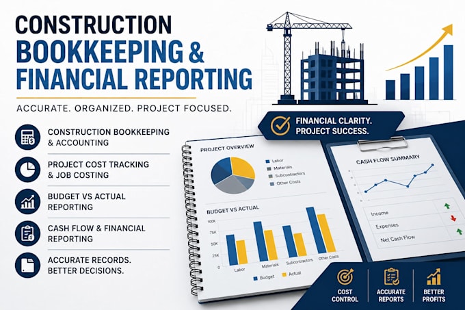 manage construction project bookkeeping, cost tracking, and financial reporting