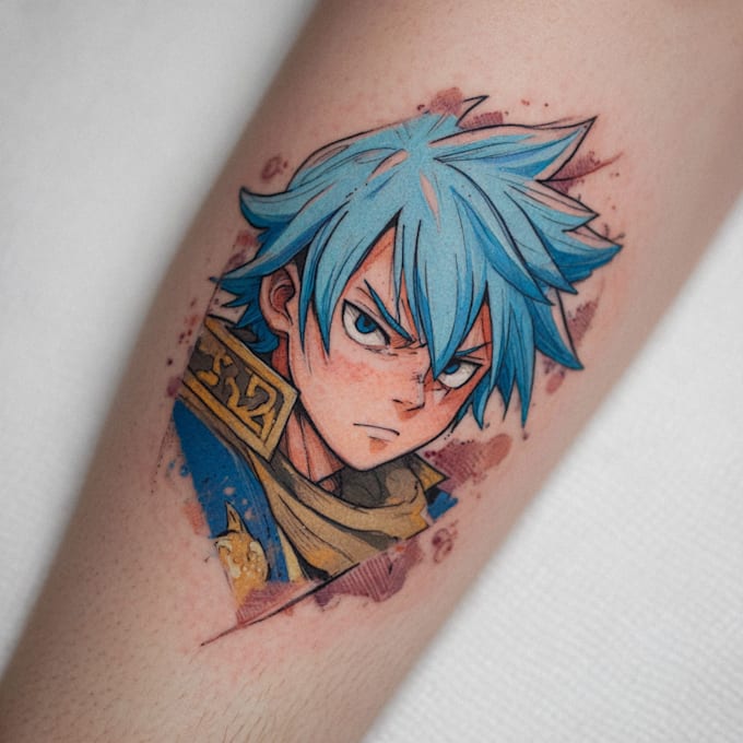 make comic cartoon anime tattoo design