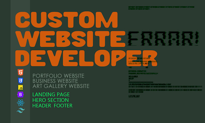 create responsive portfolio and business websites with HTML, CSS, js
