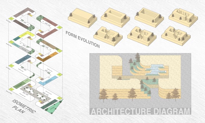 create architectural illustration diagrams and visualization