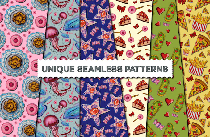 design hand drawn bold and minimal seamless patterns