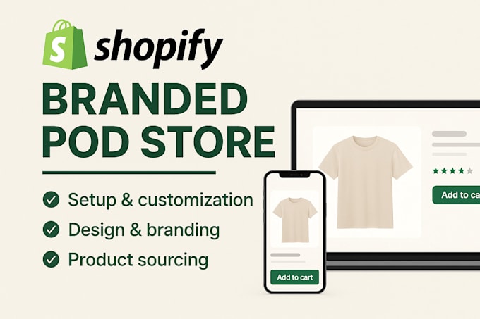 do branded pod shopify website, etsy, printful, printify, pod store