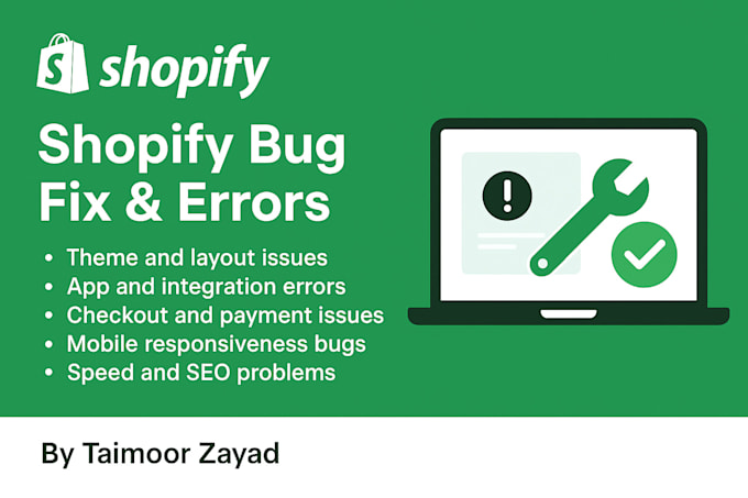fix shopify bugs, errors, and issues professionally