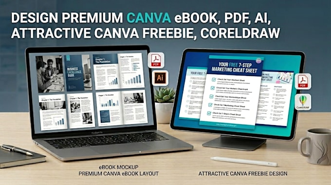 design premium canva ebook ,pdf, ai, attractive canva freebie,corel draw