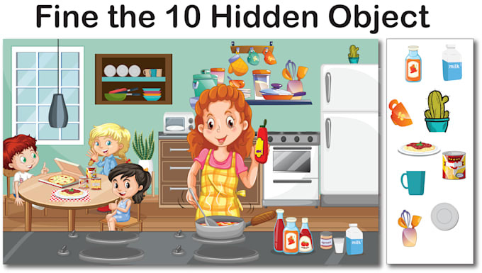 do create hidden object pictures and look for illustrations