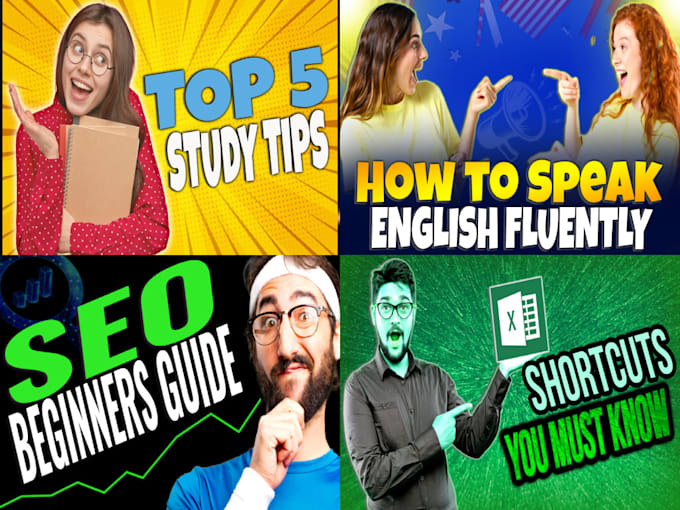 design eye catching educational youtube thumbnails