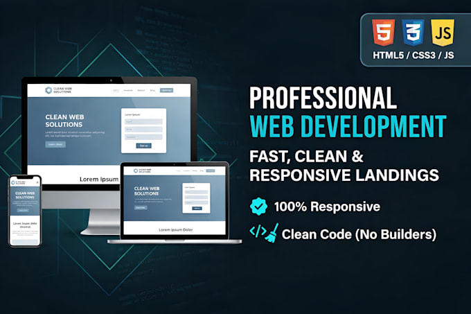 a professional responsive one page website or landing page