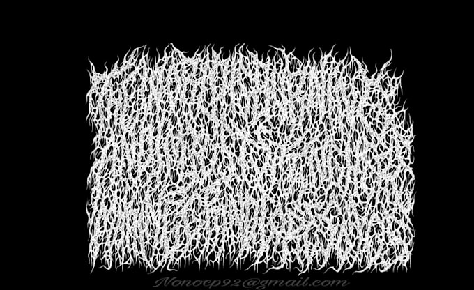 make a purely illegible grindcore band logo