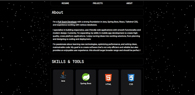 professional portfolio website for students and job seekers