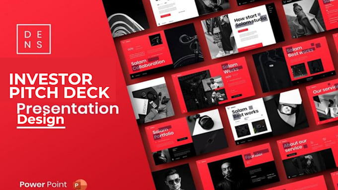 Design professional investor pitch deck startup presentation funding ...