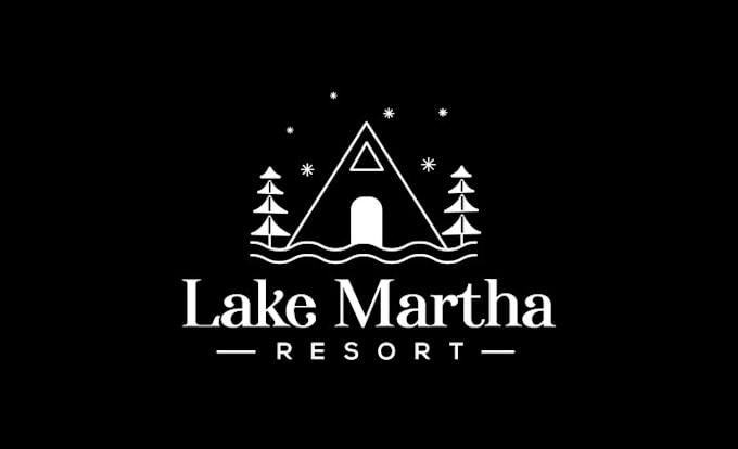 design wonderful waterfront camping resort logo