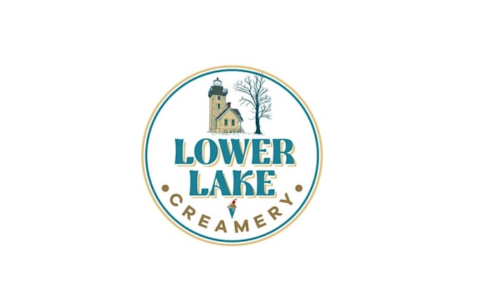 design lighthouse ice cream store logo
