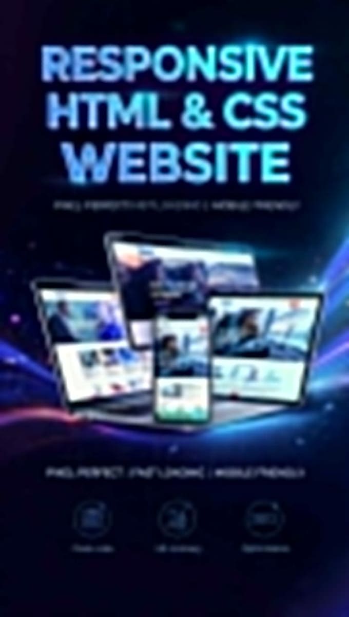 create responsive HTML CSS website with clean code