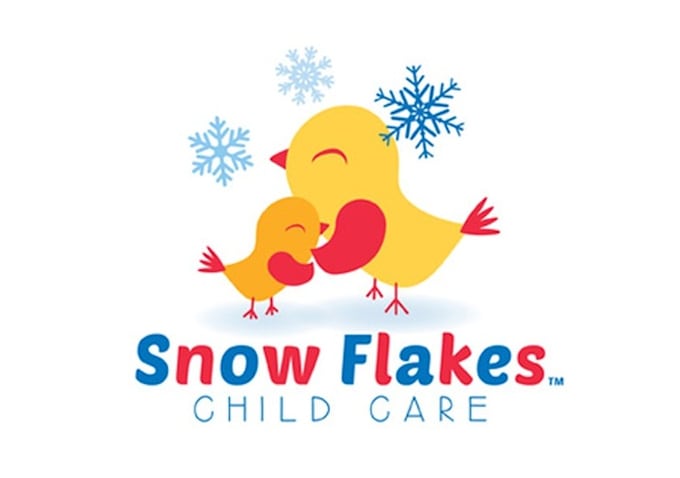 design awesome snow flakes tm child care logo