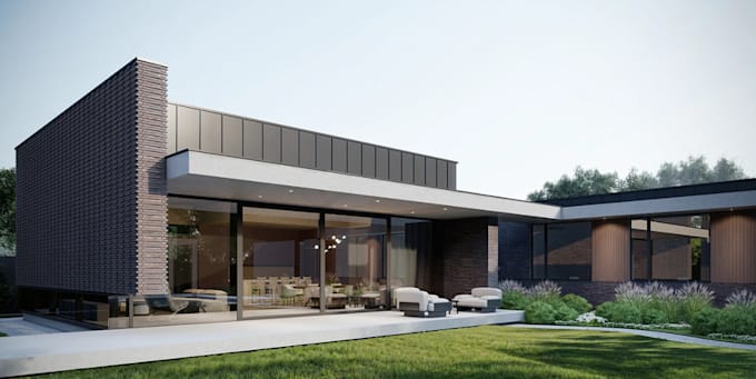 reconvert 3d floor plan, interior residence villa house, exterior cgi rendering