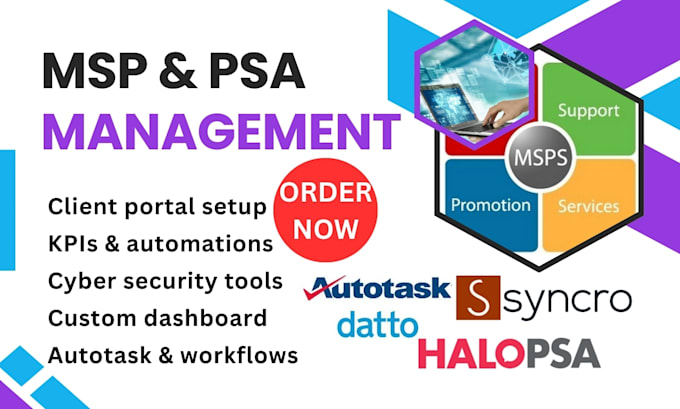 setup msp psa halopsa syncro autotask projectworks ticketing billing workflows