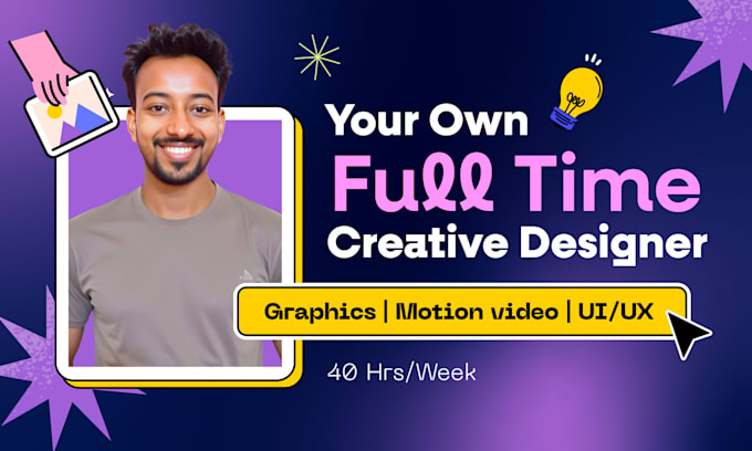 be your full time monthly graphics motion video and uiux designer