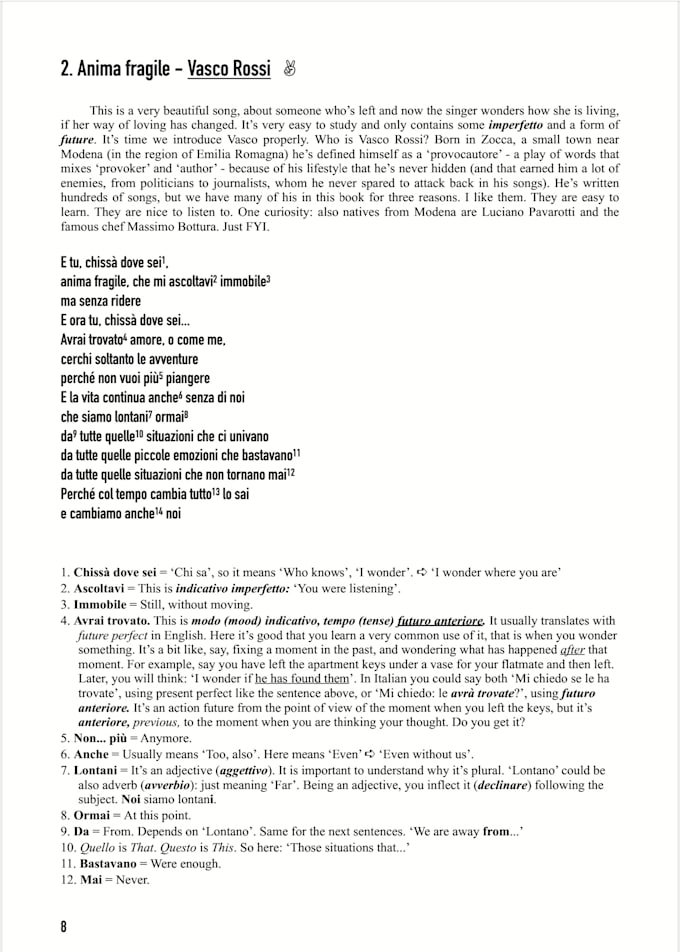 teach you italian language
