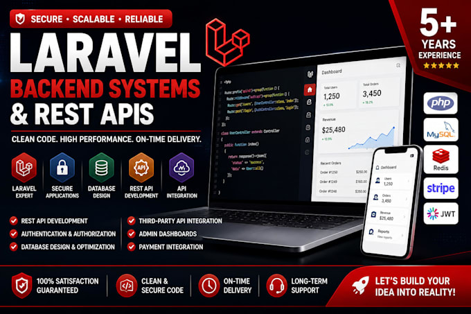 develop secure laravel backend systems and apis
