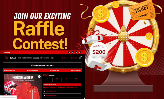 Fully create a compelling raffle website, giveaway website, competition ...