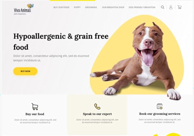 develop custom pet care website, dog, cat and horse website