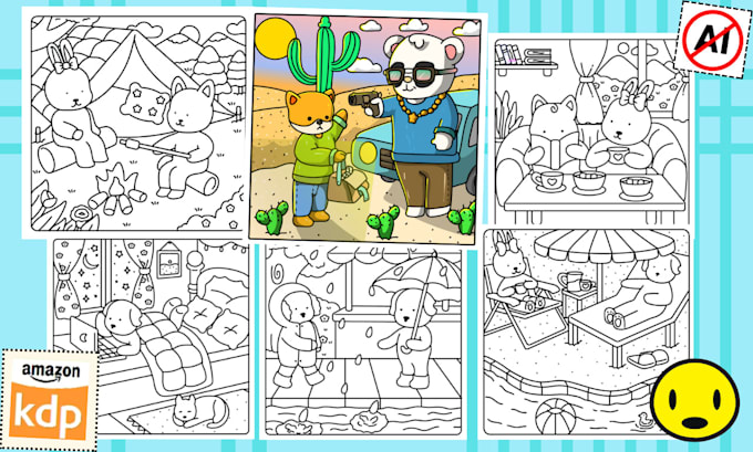 create cute cozy bold and easy coloring book for kdp