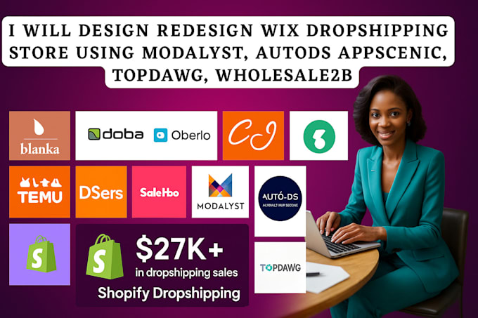 build shopify dropshipping website store design via temu supliful zendrop cj