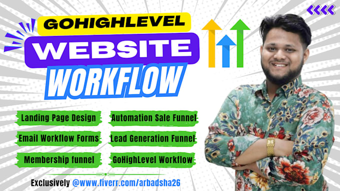 setup gohighlevel workflow, funnel automation and highlevel website design