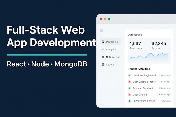 build a full stack web applications and dashboard