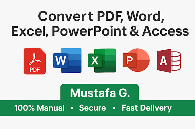 professionally convert, format, clean pdf, docx, xlsx, ppt, or image files