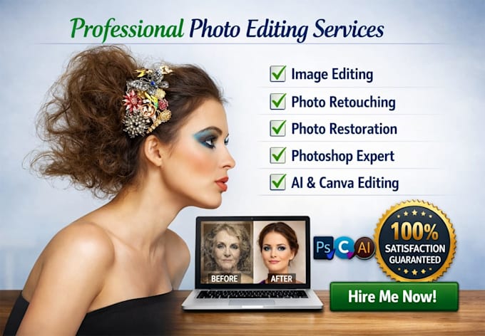 do photoshop image editing, photo retouching and enhancement