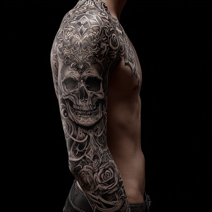 create a tattoo design of tattoo sleeve