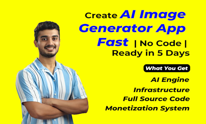 create ai image generator app fast  no code  ready in 5 days