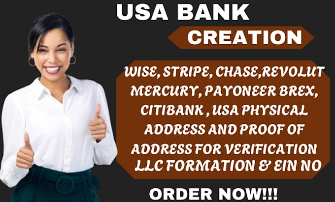create USA business bank for USA resident and non residents USA physical address
