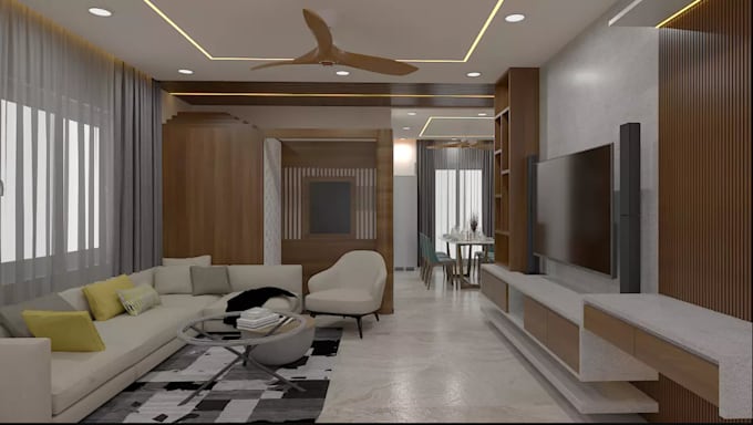 Create realistic cgi interior with quality furniture and photorealistic ...