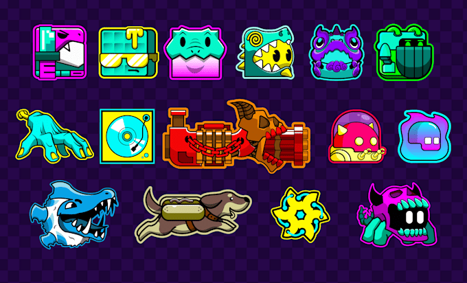 design icons for geometry dash