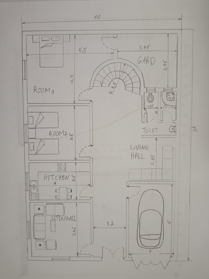 convert hand drawn sketches  into precise autocad drawings