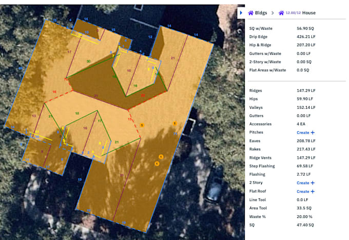 do accurate roof measurement in 2d