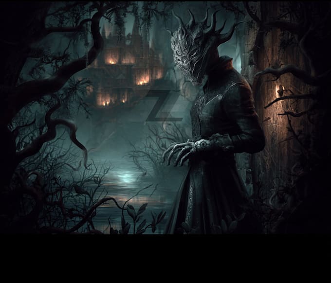do an brutal, dark, horror, metal art illustration