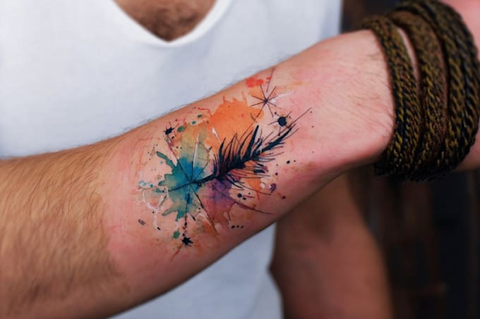 personalized watercolor tattoo design
