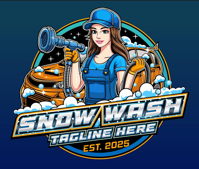 create automotive logo for mobile car wash,