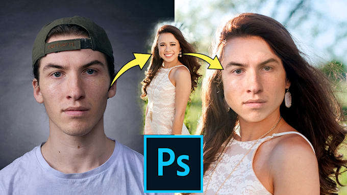 face swap, head swap, photoshop editing, retouching resizing