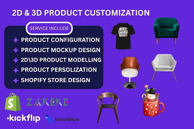 Personalized 2d 3d product configurator with zakeke kickflip teeinblue ...