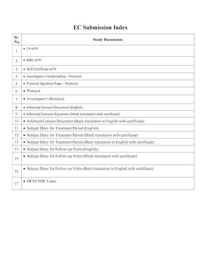 prepare ethics committee dossier