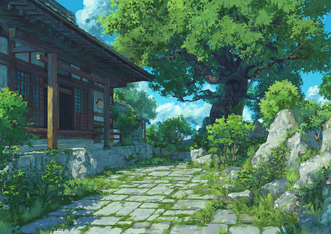 create  anime character and background for game and streaming