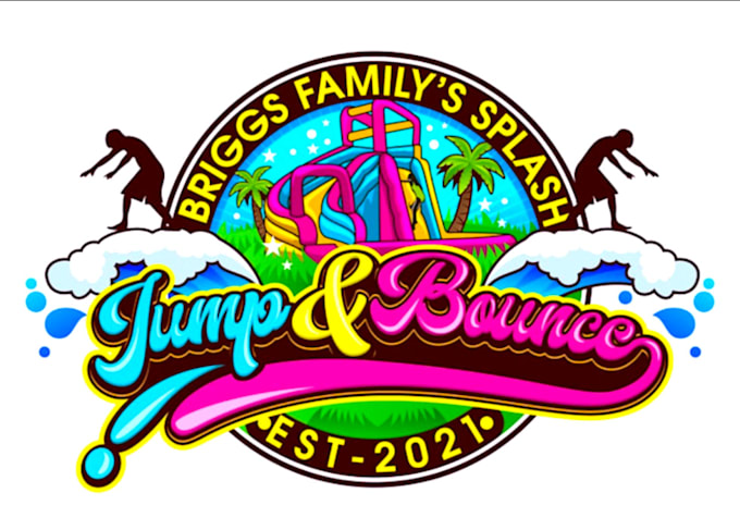 design modern bounce house logo with high quality service